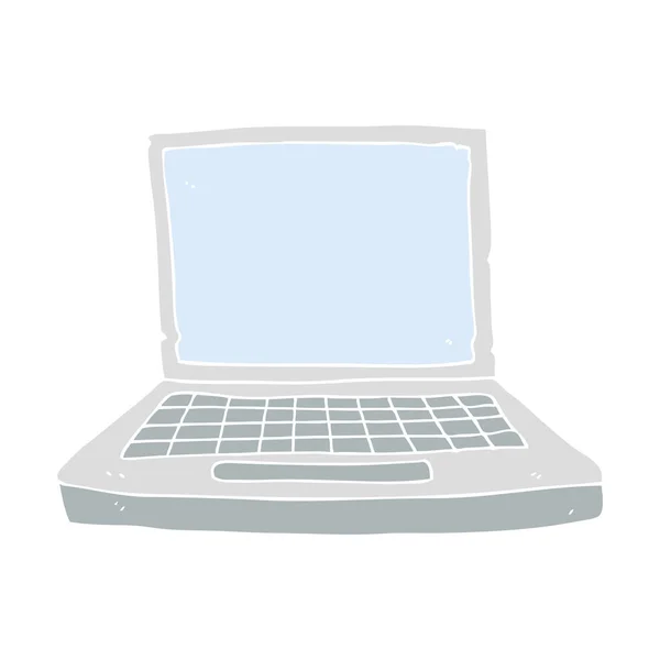 Ilustracja Płaski Kolor Komputer Laptop — Wektor stockowy
