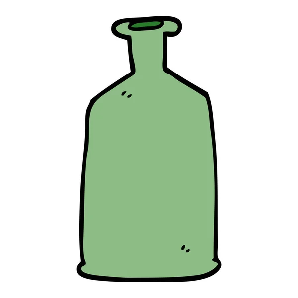 Desenho Animado Doodle Garrafa Verde —  Vetores de Stock