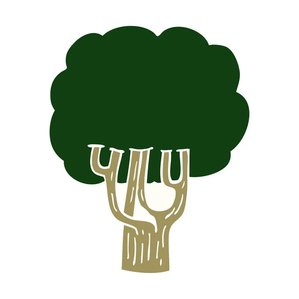 Desenho Animado Doodle Árvore Florescendo —  Vetores de Stock