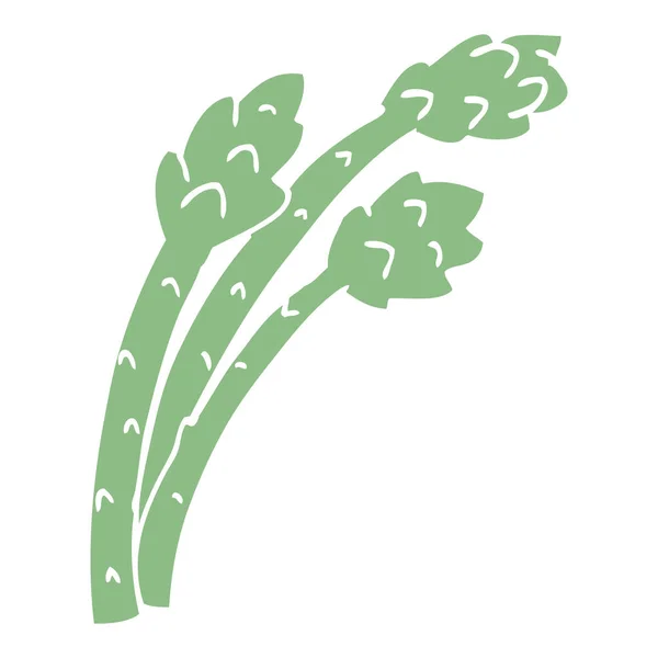 Dessin Animé Doodle Asperges Plante — Image vectorielle