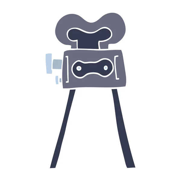 Egale Kleur Illustratie Cartoon Filmcamera — Stockvector