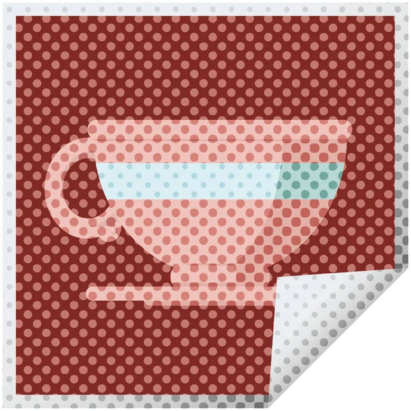 Coffee Cup Graphic Vector Illustration Square Sticker — Stock Vector