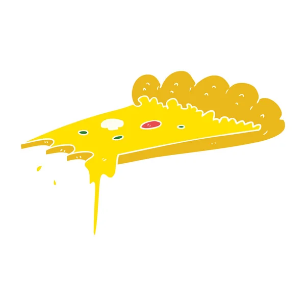Fetta Cartone Animato Stile Piatto Pizza — Vettoriale Stock