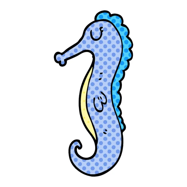 Cartoon Doodle Sea Horse — Stock Vector