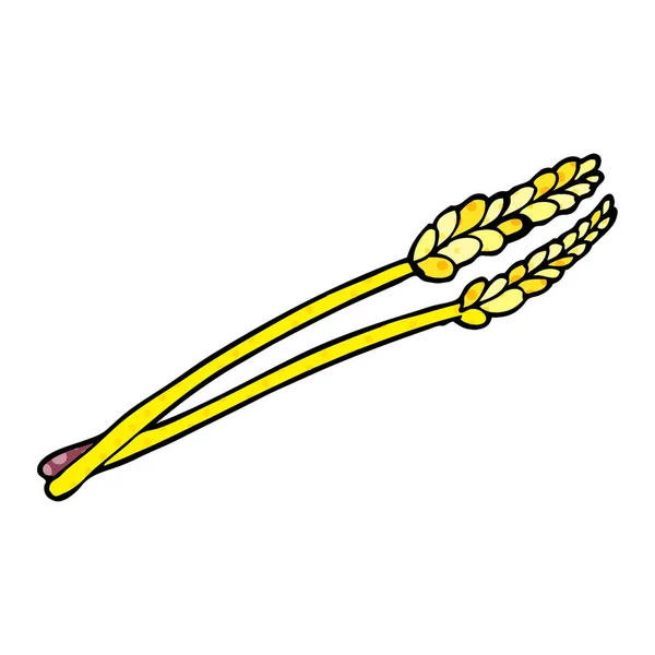 Мультфильм Каракули Пшеницы Белом — стоковый вектор