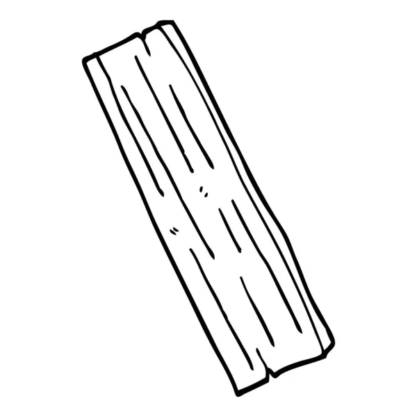 Linienzeichnung Cartoon Plank Aus Holz — Stockvektor