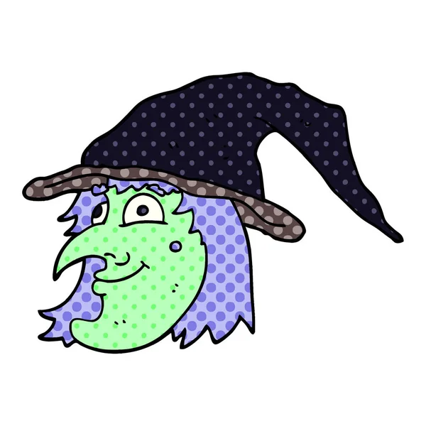 Cartoon Doodle Witch Face — Stock Vector