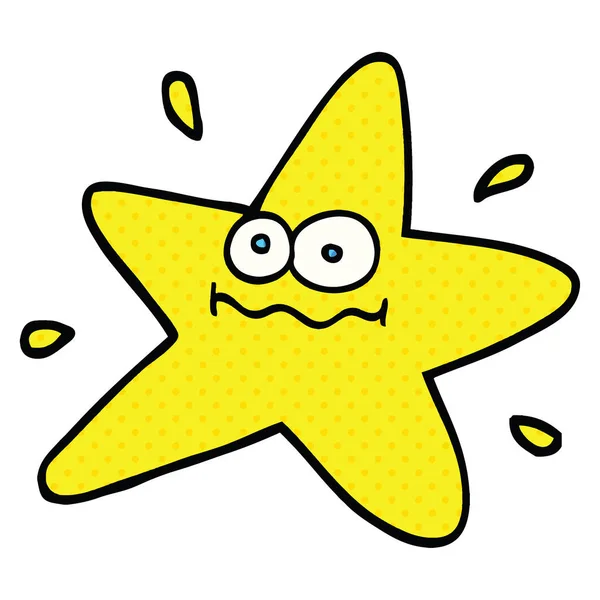 Engraçado Estilo Banda Desenhada Estrela Dos Desenhos Animados — Vetor de Stock