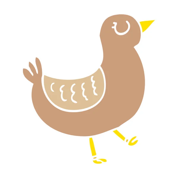 Illustration Couleur Plate Dessin Animé Oiseau — Image vectorielle
