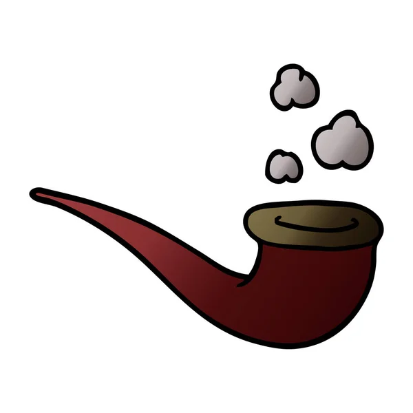 Kreslený Doodle Kouření Potrubí — Stockový vektor