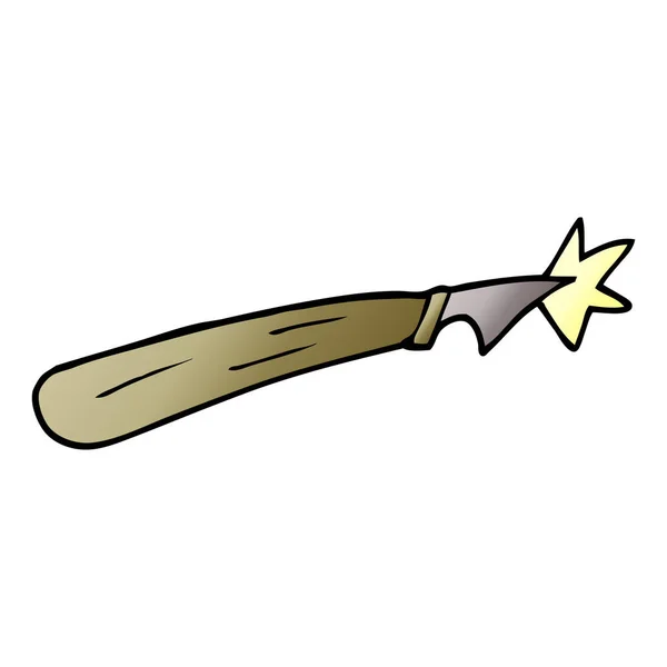 Cuchillo Dibujos Animados Garabato Artesanal — Vector de stock