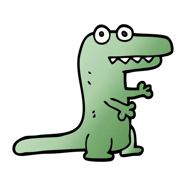 Crocodile Doodle Dessin Animé Sur Fond Blanc — Image vectorielle