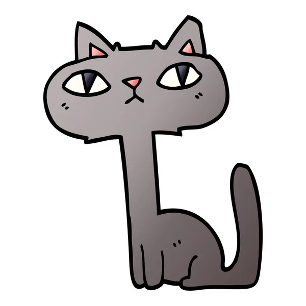 Dibujos Animados Garabato Divertido Gato — Vector de stock