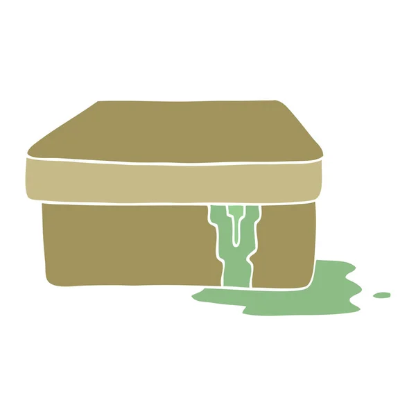 Flat Color Style Cartoon Box Slime — Stock Vector