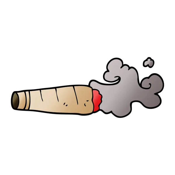 Dessin Animé Doodle Fumer Cigare — Image vectorielle