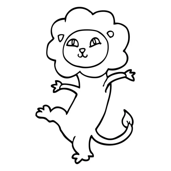 線画漫画ライオン — ストックベクタ
