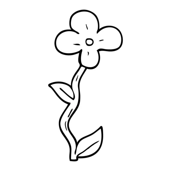 Linienzeichnung Cartoon Blumentopf — Stockvektor