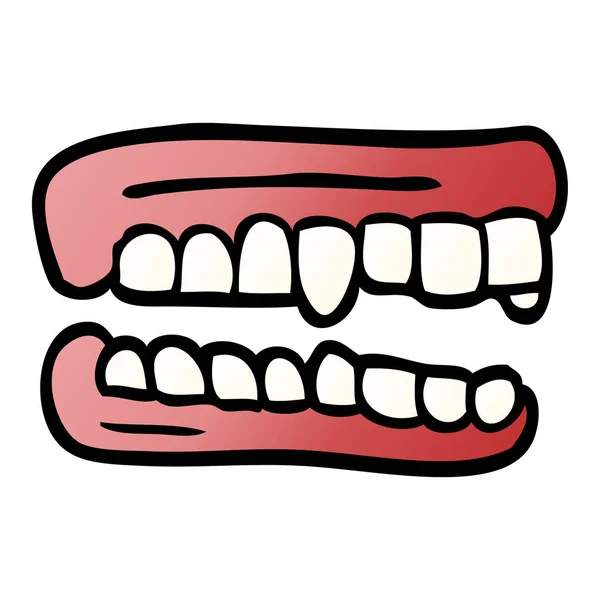 Desenho Animado Doodle Dentes Falsos —  Vetores de Stock