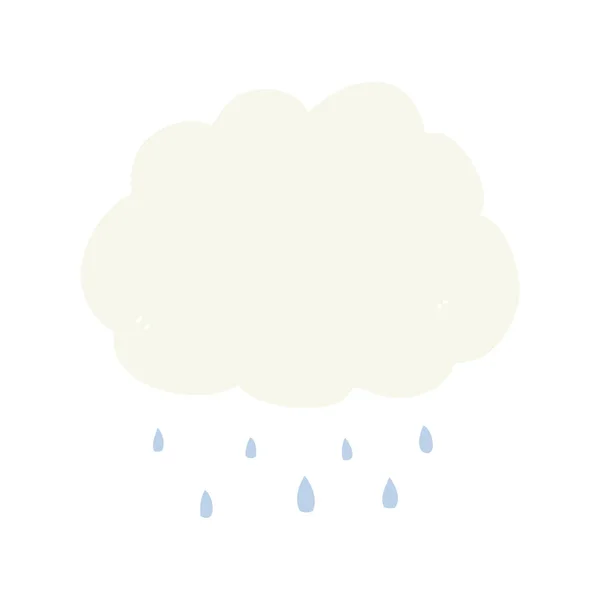 Plat Couleur Style Dessin Animé Pluie Nuage — Image vectorielle