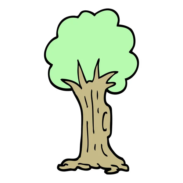 Dibujado Mano Garabato Estilo Árbol Dibujos Animados — Vector de stock