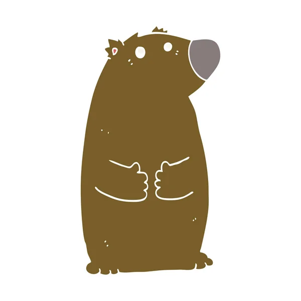 Plochý Barevný Styl Kreslených Medvěd — Stockový vektor