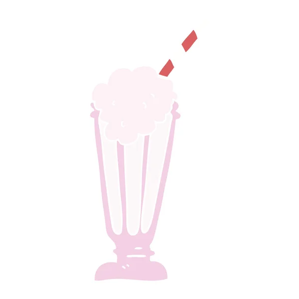 Egale Kleur Stijl Cartoon Milkshake — Stockvector