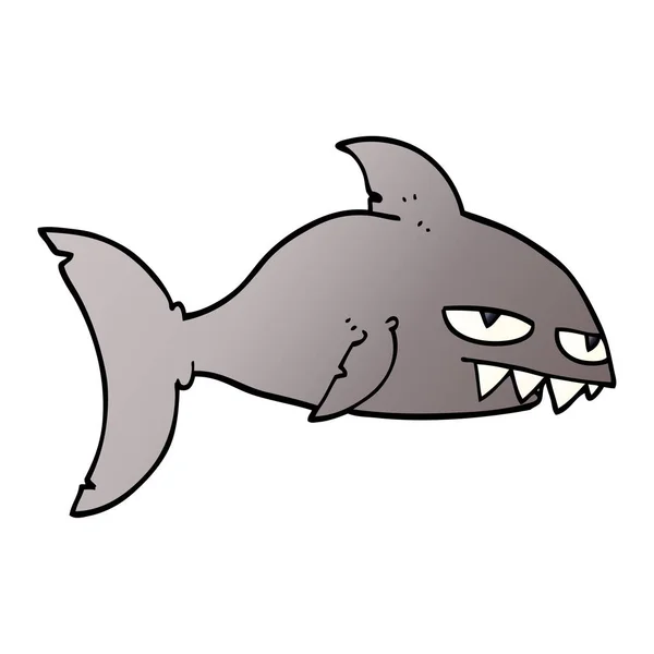 Kreskówka Doodle Rekin Śmiertelnie — Wektor stockowy