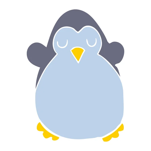 Пингвин Плоским Цветом — стоковый вектор