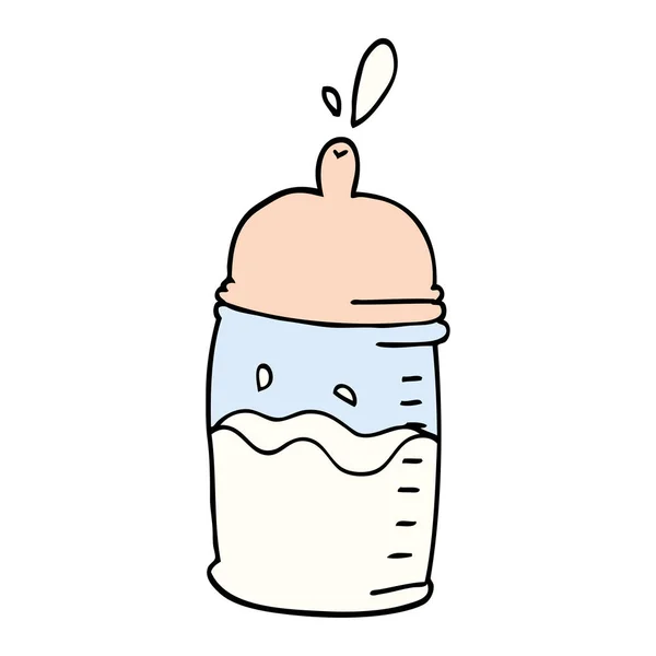 动画片涂鸦婴儿奶瓶 — 图库矢量图片