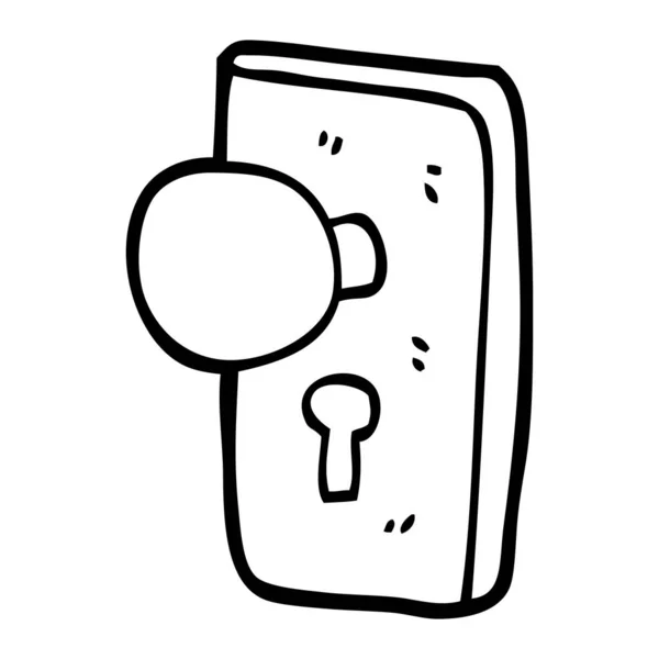 Line Drawing Cartoon Key Hole — Stock Vector