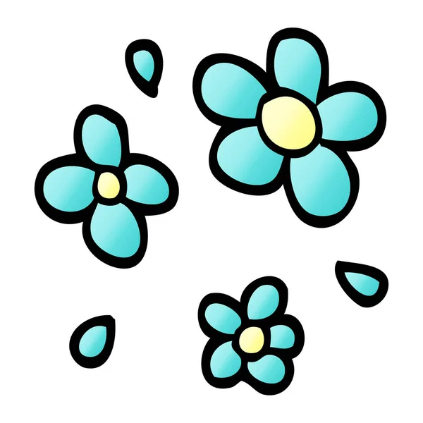 Dessin Animé Gribouillis Fleurs Décoratives — Image vectorielle