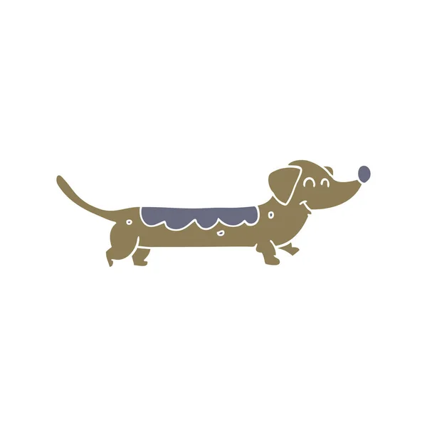 フラット カラー スタイル漫画の犬 — ストックベクタ