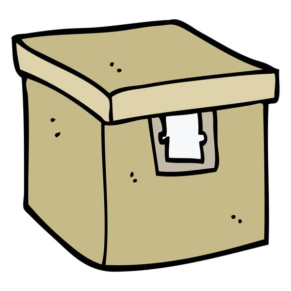 Dibujado Mano Garabato Estilo Caja Evidencia Dibujos Animados — Vector de stock