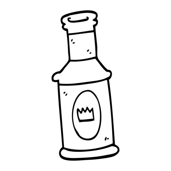 Lijntekening Cartoon Alcoholische Drank — Stockvector