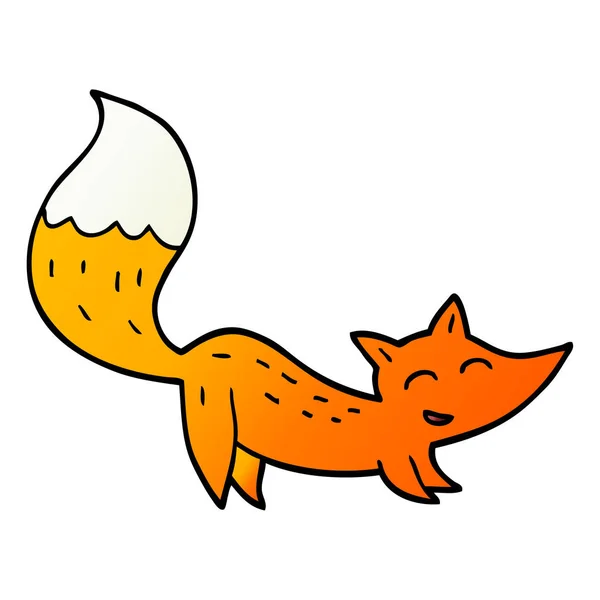 Vector Gradient Illustration Cartoon Happy Fox — Stock Vector