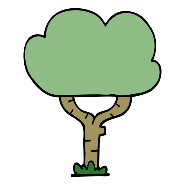 Γελοιογραφία Doodle Δέντρο Εικονογράφηση Διάνυσμα — Διανυσματικό Αρχείο