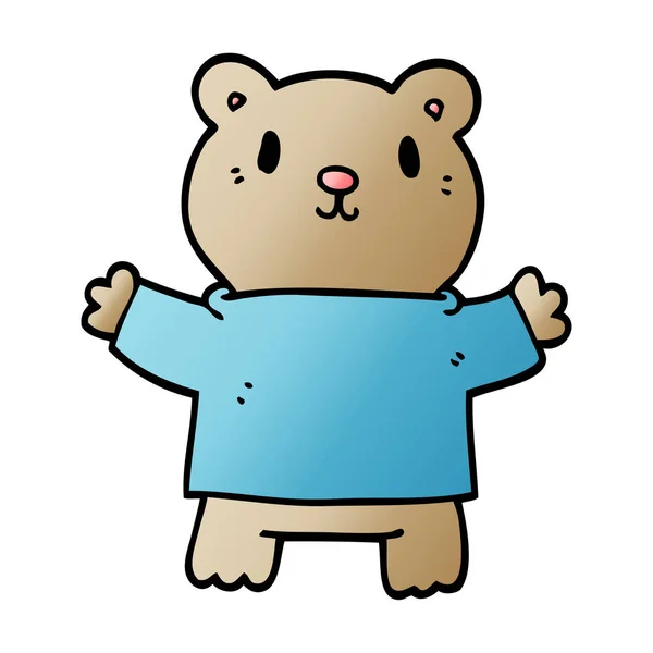 Zeichentrick Doodle Teddybär — Stockvektor