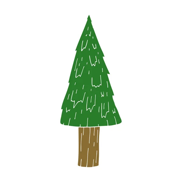 Dibujos Animados Garabato Árbol Navidad — Vector de stock