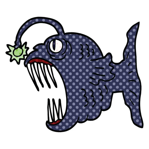 コミック スタイル漫画ランタン魚 — ストックベクタ