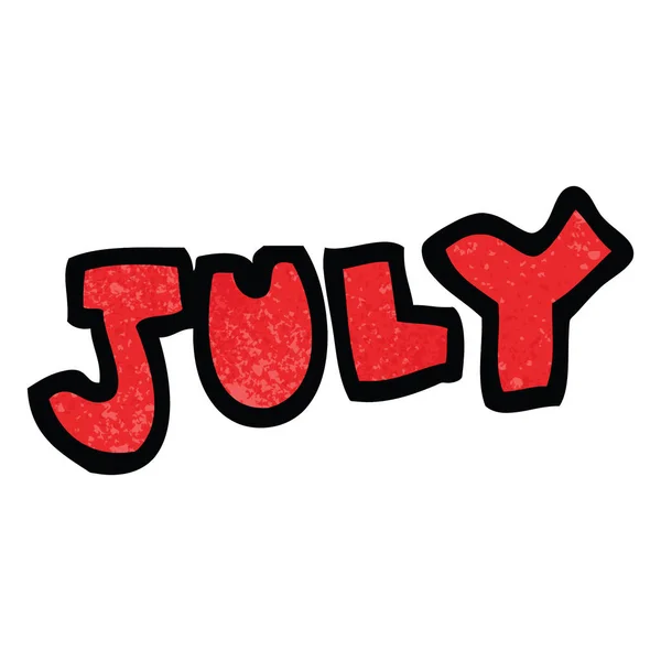 Desenho Animado Doodle Mês Julho —  Vetores de Stock