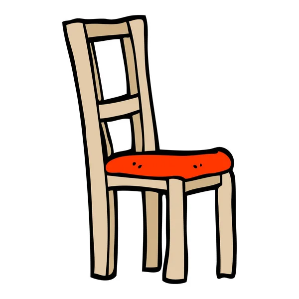 Silla Madera Dibujada Mano Estilo Doodle Dibujos Animados — Vector de stock