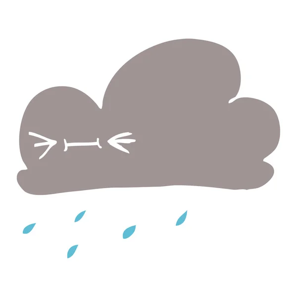 Cartoon Doodle Glückliche Graue Wolke — Stockvektor