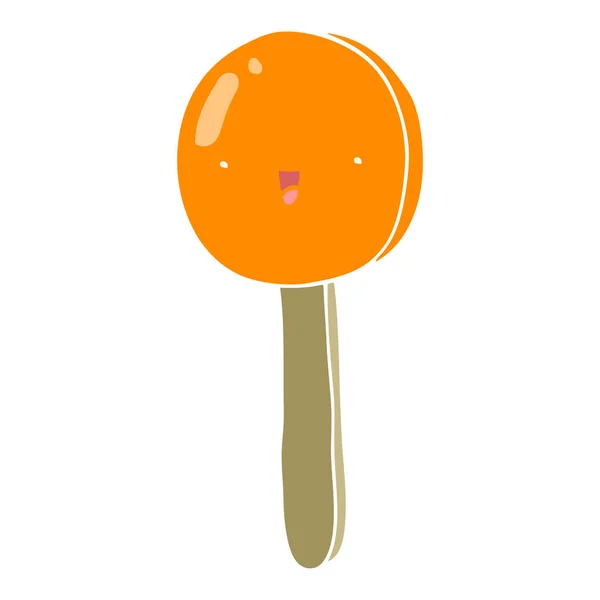 Flat Color Style Cartoon Lollipop — Stock Vector