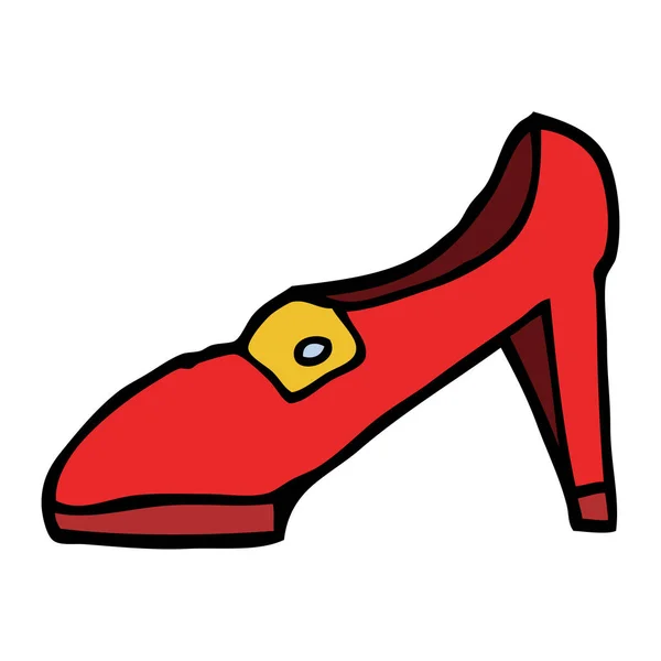 Γελοιογραφία Doodle Του Ένα Κόκκινο Παπούτσι — Διανυσματικό Αρχείο