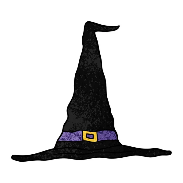 Cartone Animato Cappello Strega Doodle — Vettoriale Stock