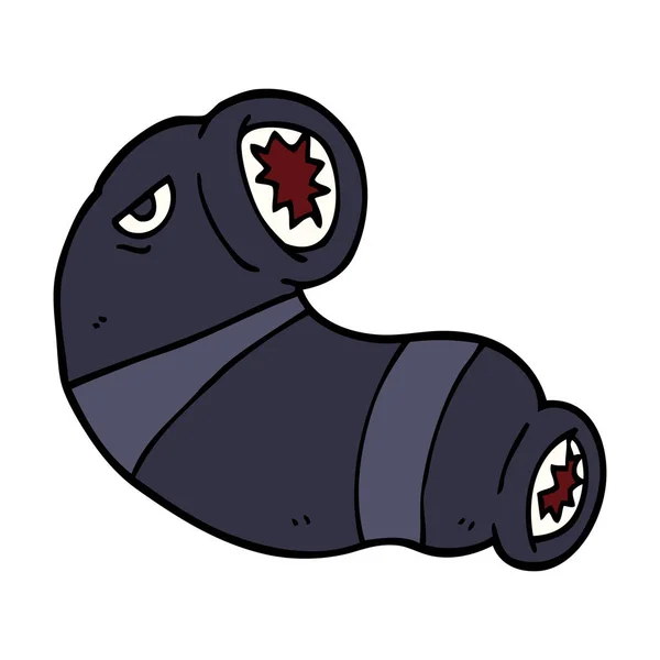 Cartoon Doodle Monster Leech — Stockvector