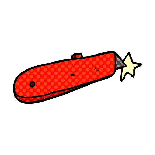 Cuchillo Trabajo Dibujos Animados Garabato — Vector de stock