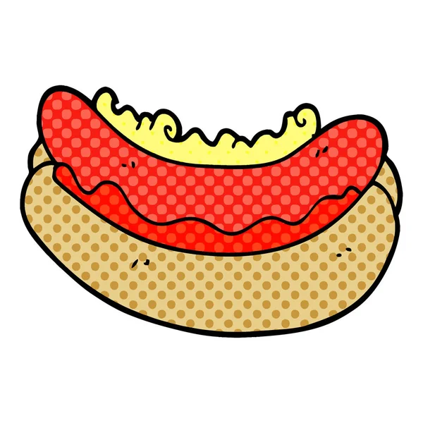 Cachorro Quente Doodle Desenhos Animados Pão — Vetor de Stock