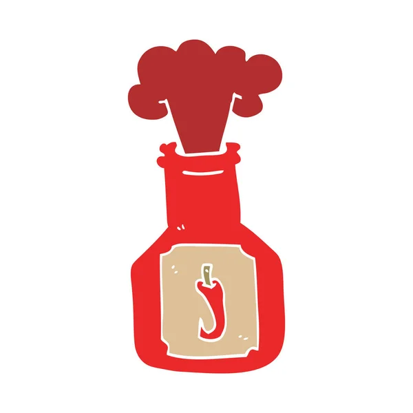 Dessin Animé Gribouille Sauce Chlli Chaude — Image vectorielle