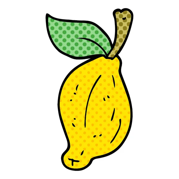 Cartone Animato Doodle Limone Biologico — Vettoriale Stock